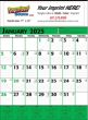 Commercial Promotional Planner Wall Calendar Green & Black Grid thumbnail