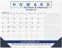 Desk Pad Calendar Blue & Black Grid, Side Notes, 8 Colors Leatherette Corners Option, Size 21.75"x17" thumbnail