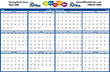 12 Month View Horizontal Calendar with Plastic Lamination, size 37x24 - Full Color Imprint thumbnail