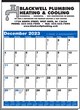 Large Contractor Calendar w Blue & Black Grid, 19.5x27 thumbnail
