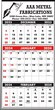 3-Months-In-View Multi-Sheets Calendar - 1-Color Imprint - Red & Black Grids w/Tinned Top 13.25x27 thumbnail