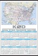 Custom Promotional Year In View Calendar with U.S. Map – 17x25 Large Wall Calendar for Businesses and Events thumbnail