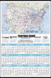 Large Span-A-Year View Calendar with Rand McNally U.S.A. Map, Size 25x38 thumbnail