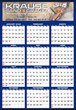 Large Custom Year-In-View Wall Calendar Full Color, 27x39, Tinned top and bottom thumbnail
