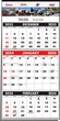 3-Months-In-View Multi-Sheets Calendar - Full-Color Imprint - Red & Black Grids w/Tinned Top 13.25x27 thumbnail